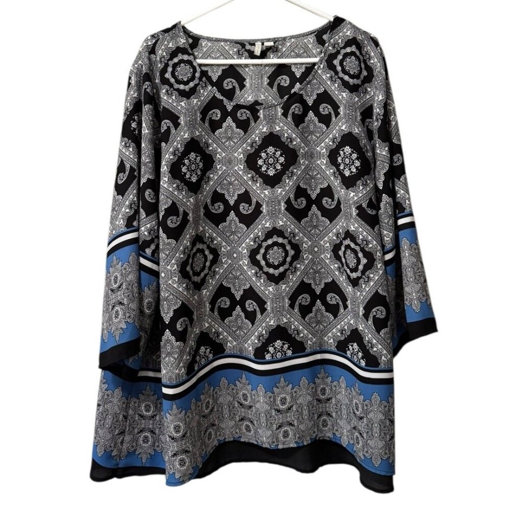 Cato Women Tunic Top Shirt Size 22/24W Lightweight Flowing Polyester Office City